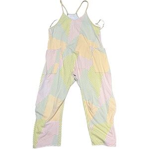 Free People Pastel Striped Jumpsuit